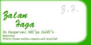 zalan haga business card